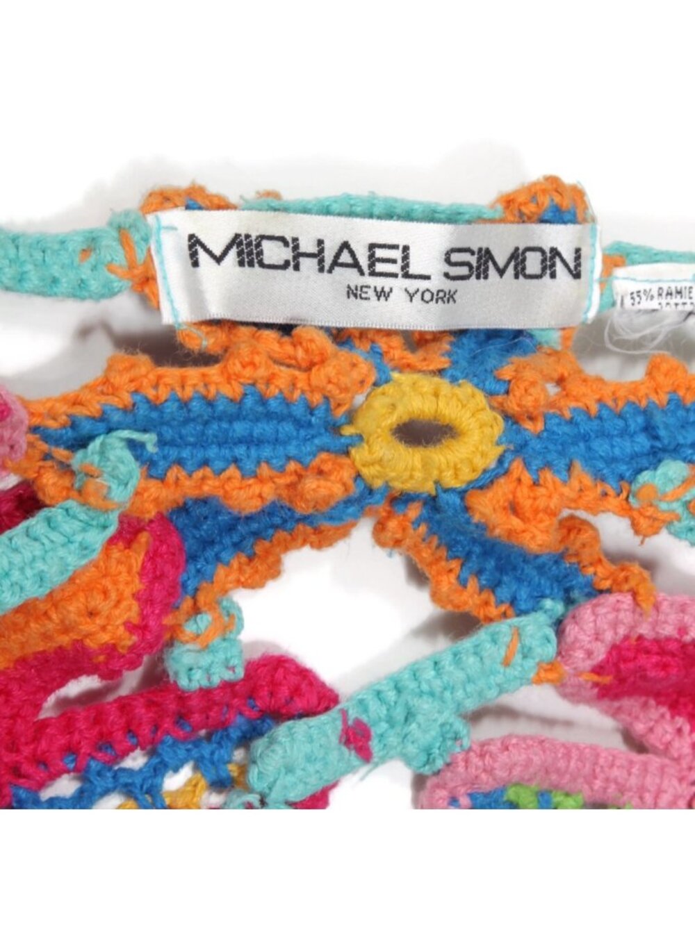 Michael Simon Intricate Open Crochet Floral Beaded Sweater Cardigan Cover Up 725 - Picture 8 of 8